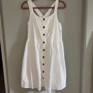 White Dress Cross Back